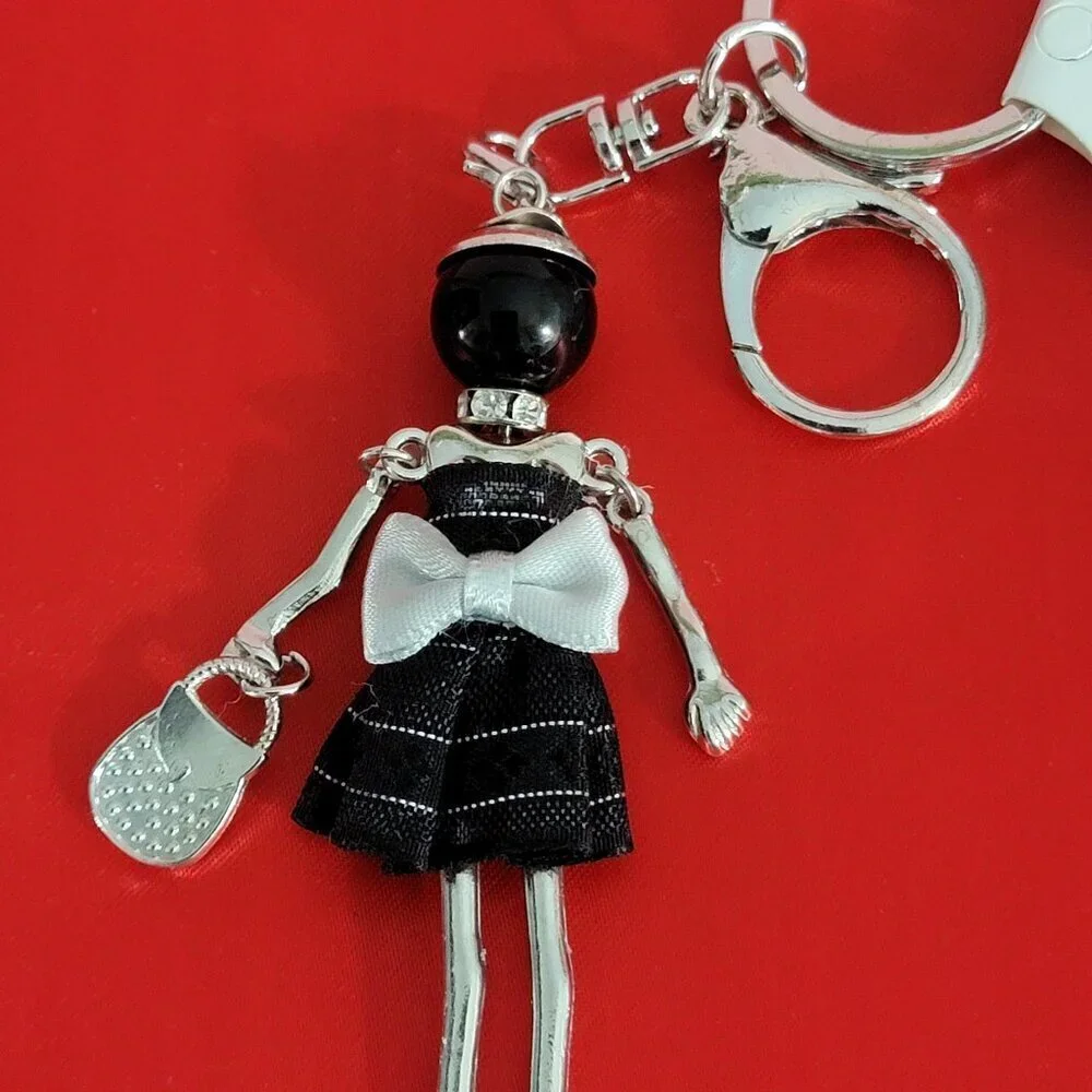 Fashion Jewelry Moveable Lady Keychain Bag charm